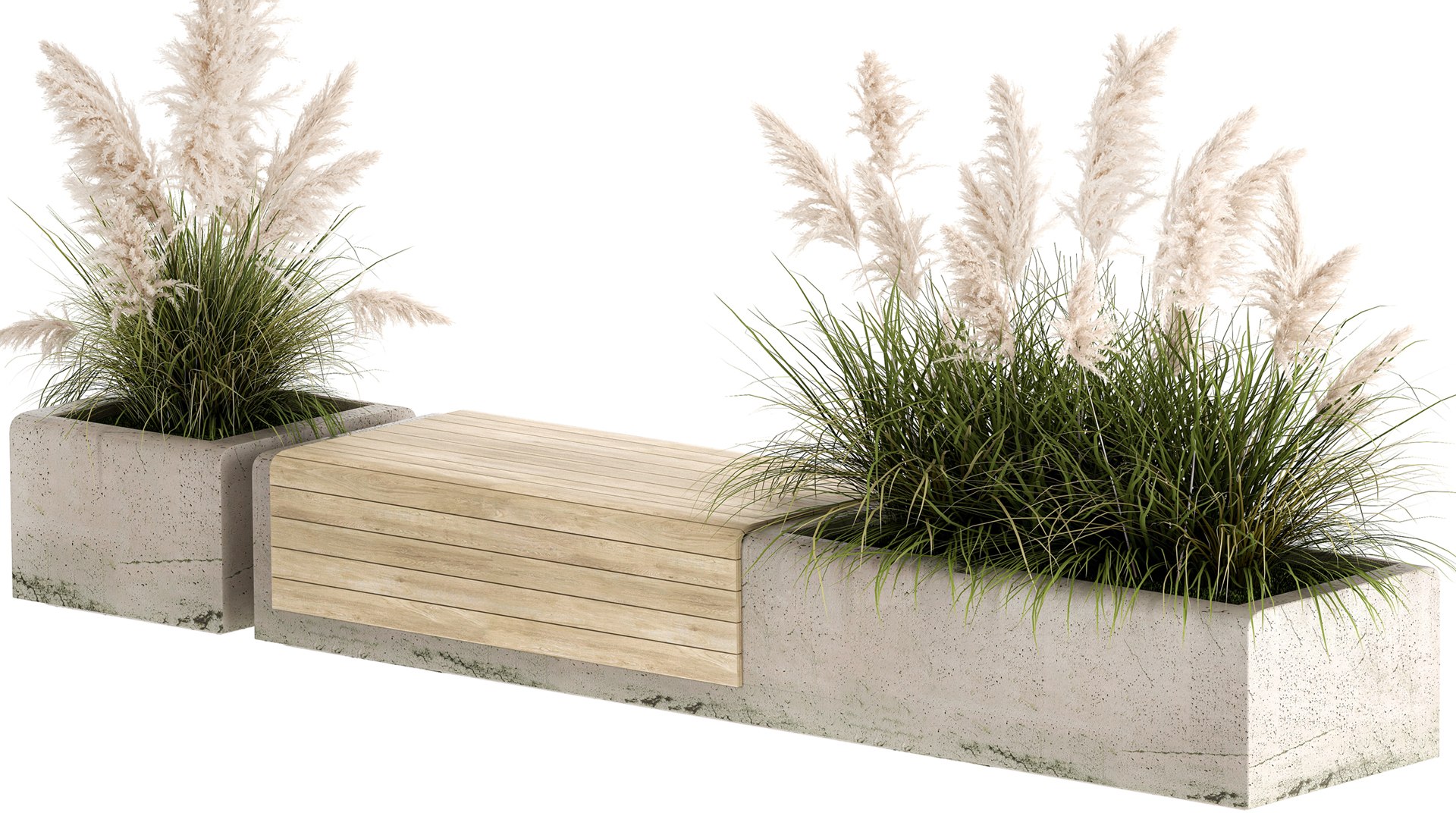 3D Bench With Flowerpot And Bushes For Outdoor Decor 1144 - TurboSquid ...