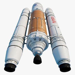 Rocket spaceship  - With engine and Satellite