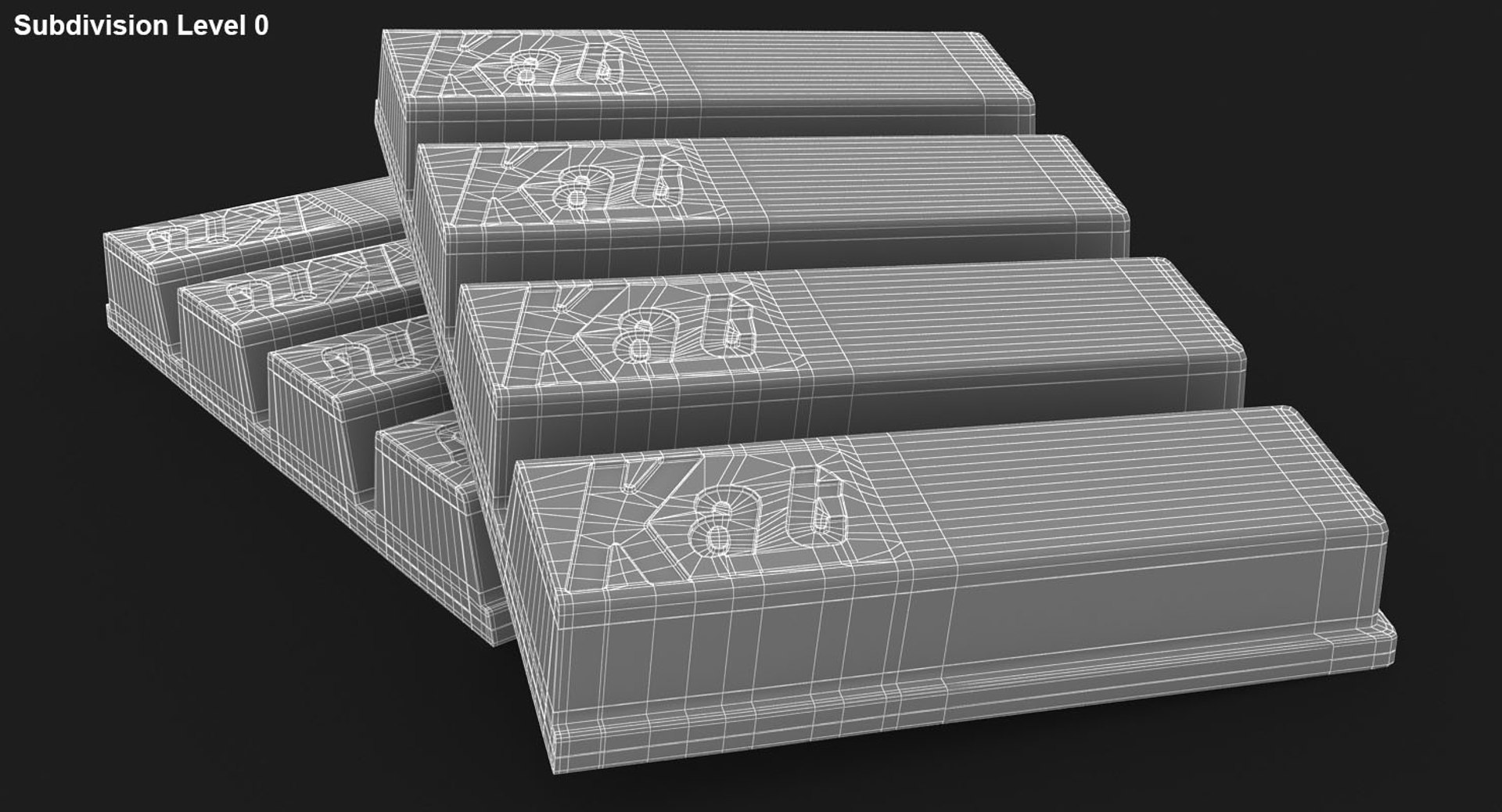 3d Realistic Broken Kit Kat