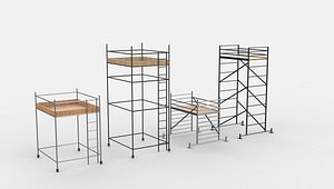 mobile scaffold tower set 02 3D model