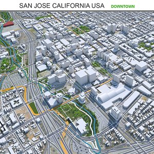 3D model San Jose Downtown California USA