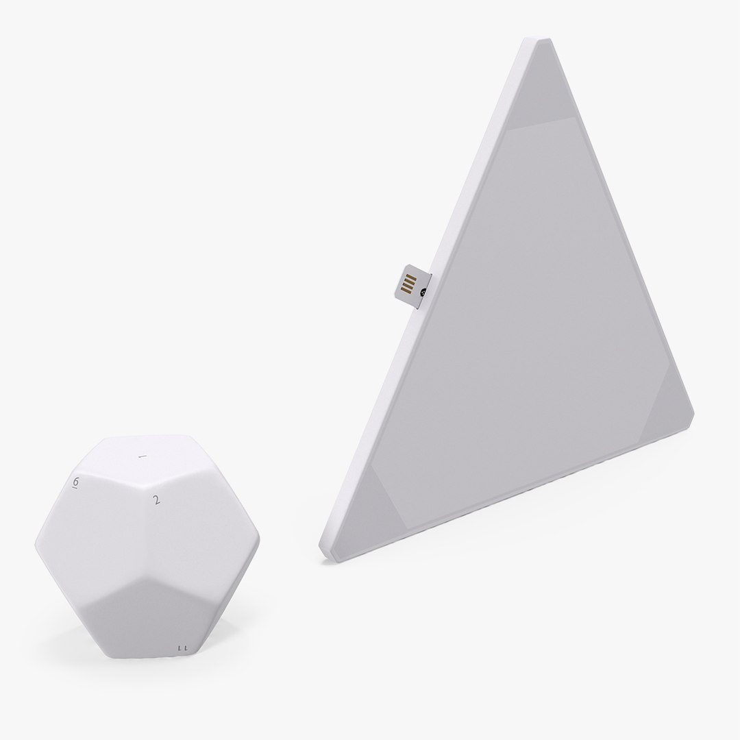 Nanoleaf Remote with Nanoleaf Light Panel Light Off 3D model preview
