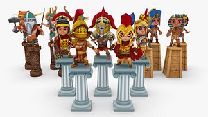 3D model Warrior Pack Three Tribes