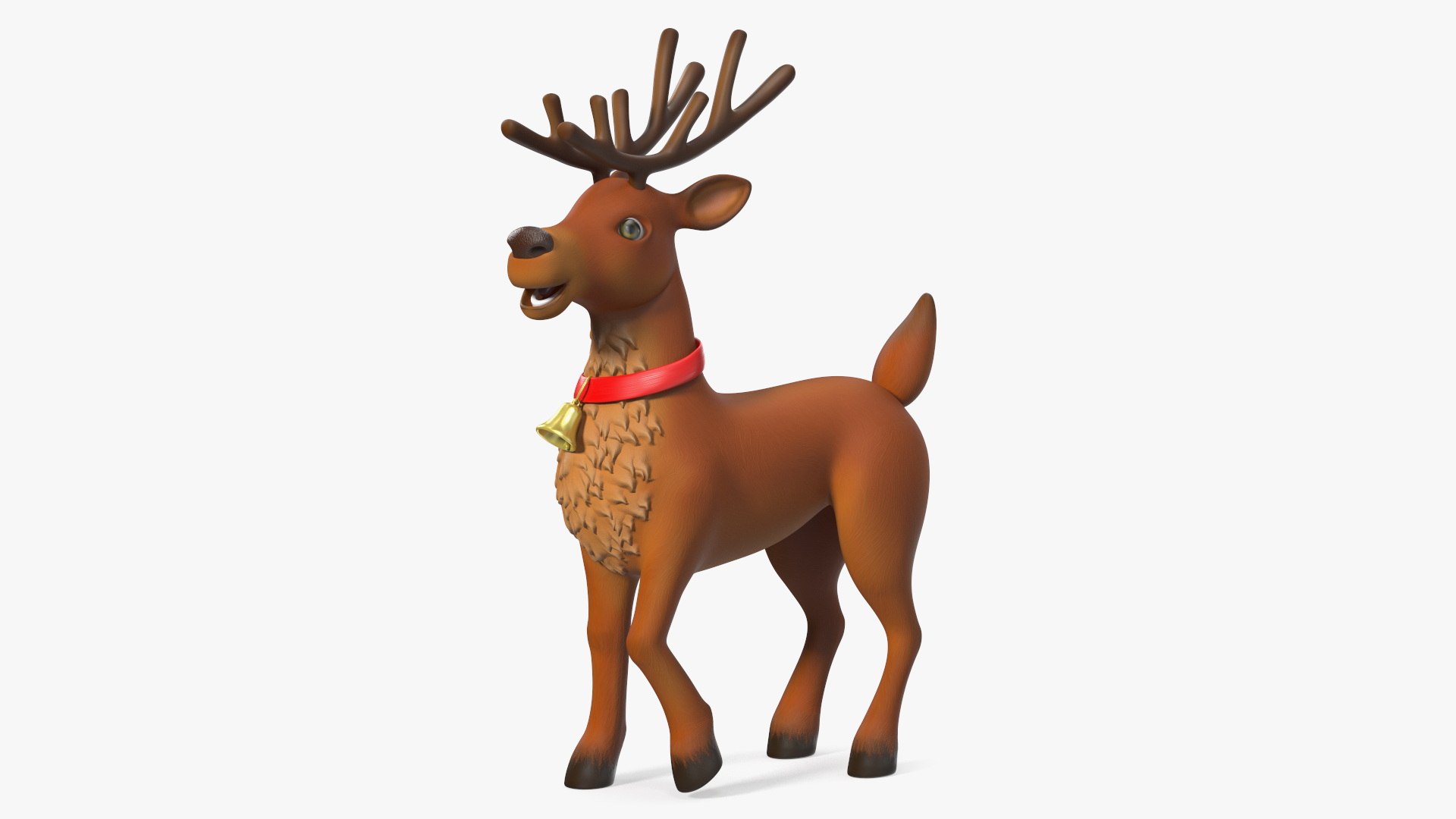 Cartoon Christmas Deer Rigged 3D model preview