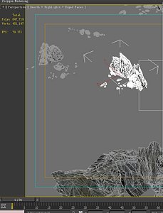 mountain rock stones model