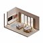 Isometric Dining Living Room Wood Theme