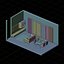 Isometric Dining Living Room Wood Theme