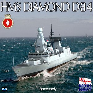hms diamond d34 type 45 3ds