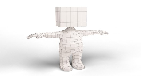 3d model square stickman