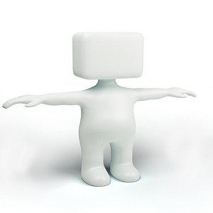 3d model square stickman