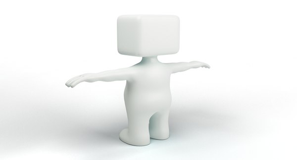3d model square stickman