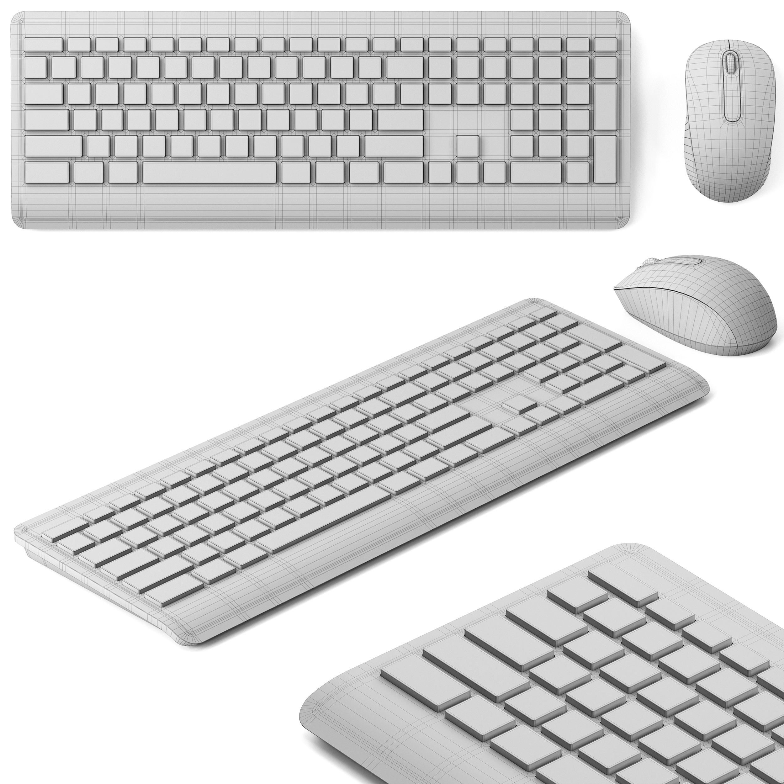 Microsoft Keyboard Mouse 3d Model Turbosquid 1689619