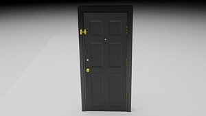 3D Modern Apartment Front Door Realistic Exterior model