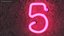 Glowing Neon Tube Light Chiffre 5
