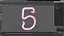 Glowing Neon Tube Light Chiffre 5