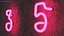 Glowing Neon Tube Light Chiffre 5