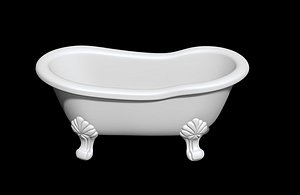 3D model Clawfoot Bathtub 3D Model Vintage Bathroom Fixture 3D print model