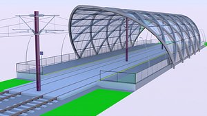 3D Tram stop III model