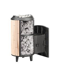 Sauna Stove Atmosphere L grid lamellas petrified wood 3D model