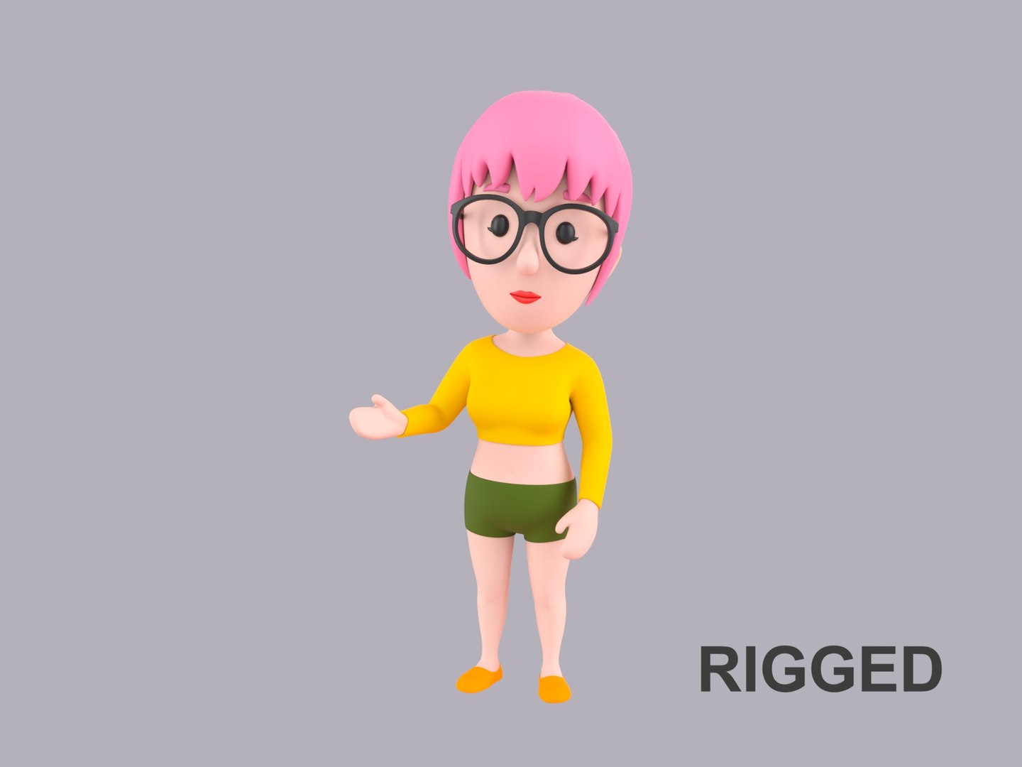 Cartoon Female Character Rigged 038 Model - TurboSquid 2374832