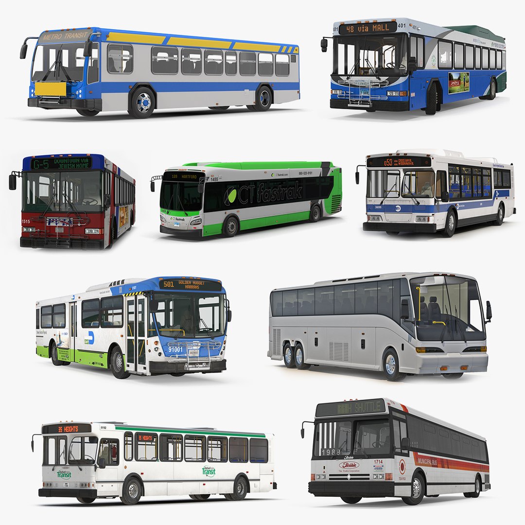 Buses Collection 8 3D model preview