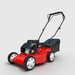 3D PETROL LAWNMOWER PUSH GARDEN LAWN model