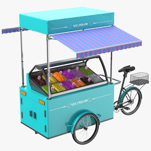 Detailed Ice Cream Cart 3D model