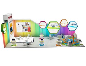 3D model stand exhibition booth