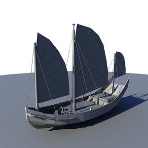3D junk boat sail model
