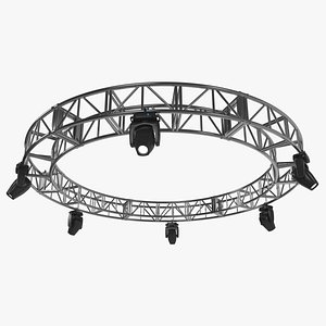 3D Circular Truss Stage Lighting Studio 4 model