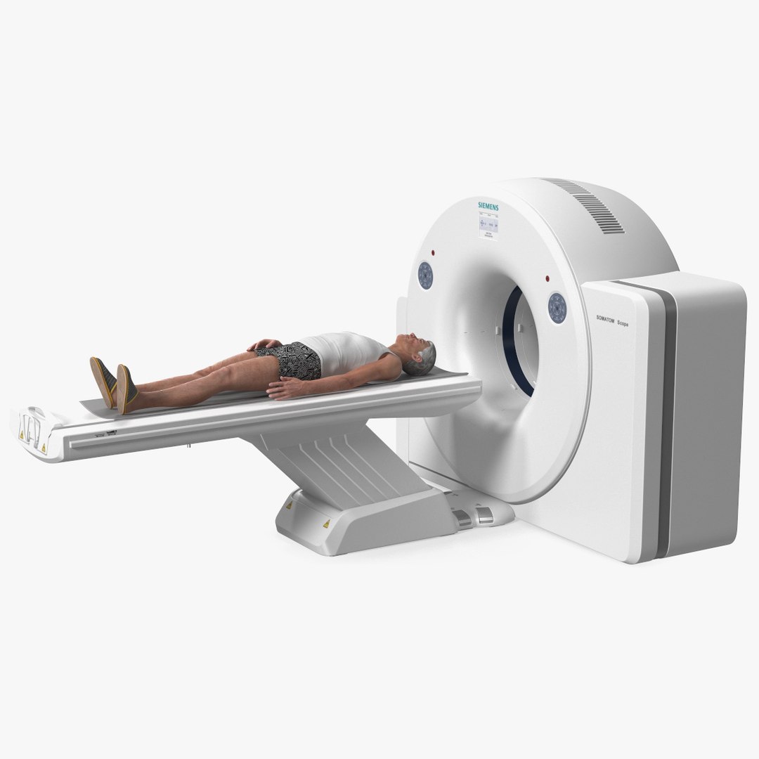 Tomograph Siemens with Patient Rigged for Maya 3D model preview