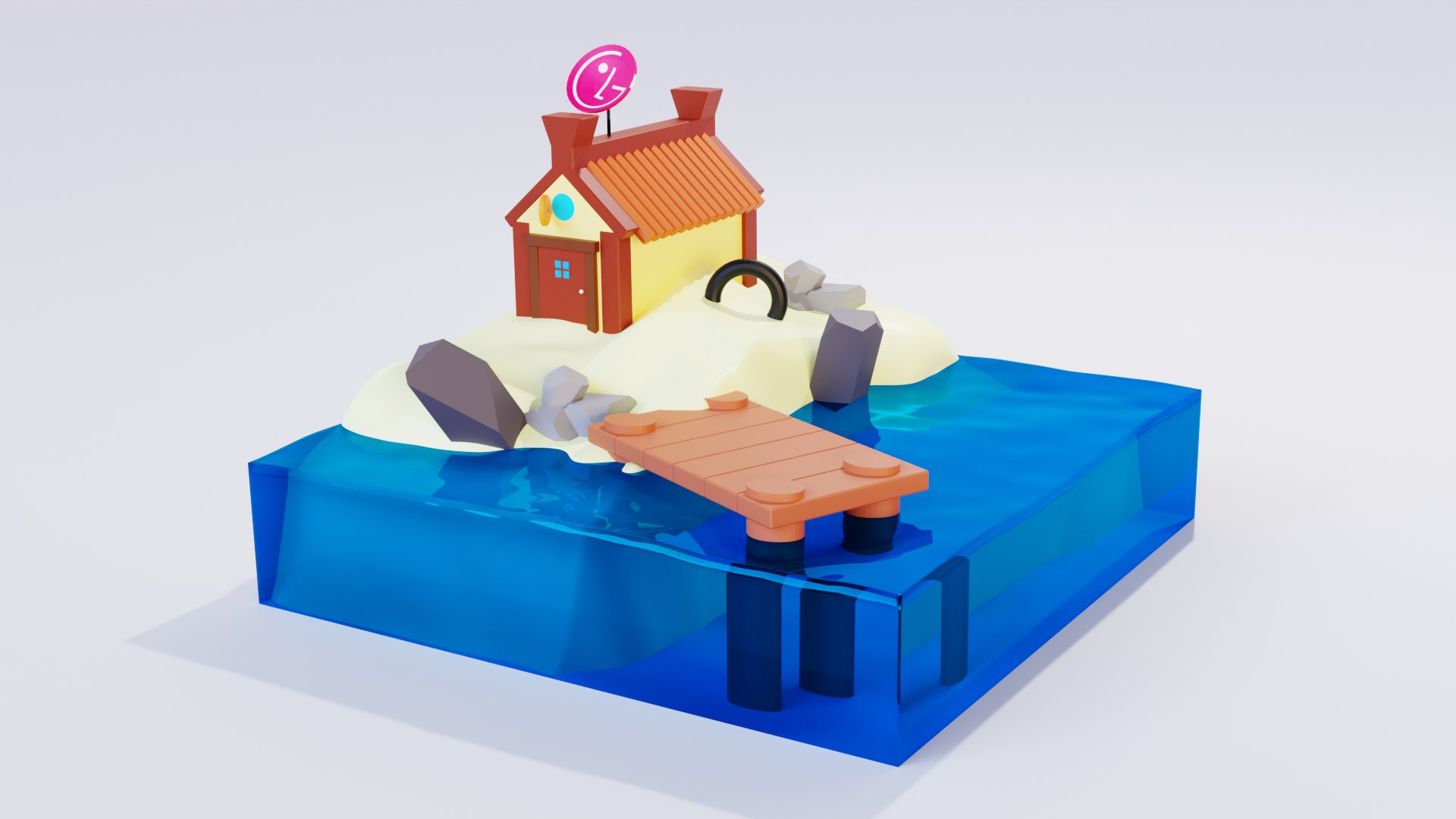3D House on sand - TurboSquid 1936525