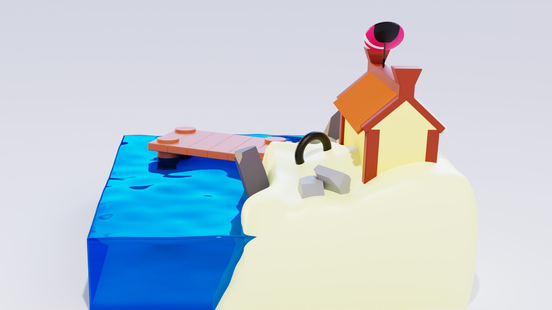 3D House on sand - TurboSquid 1936525
