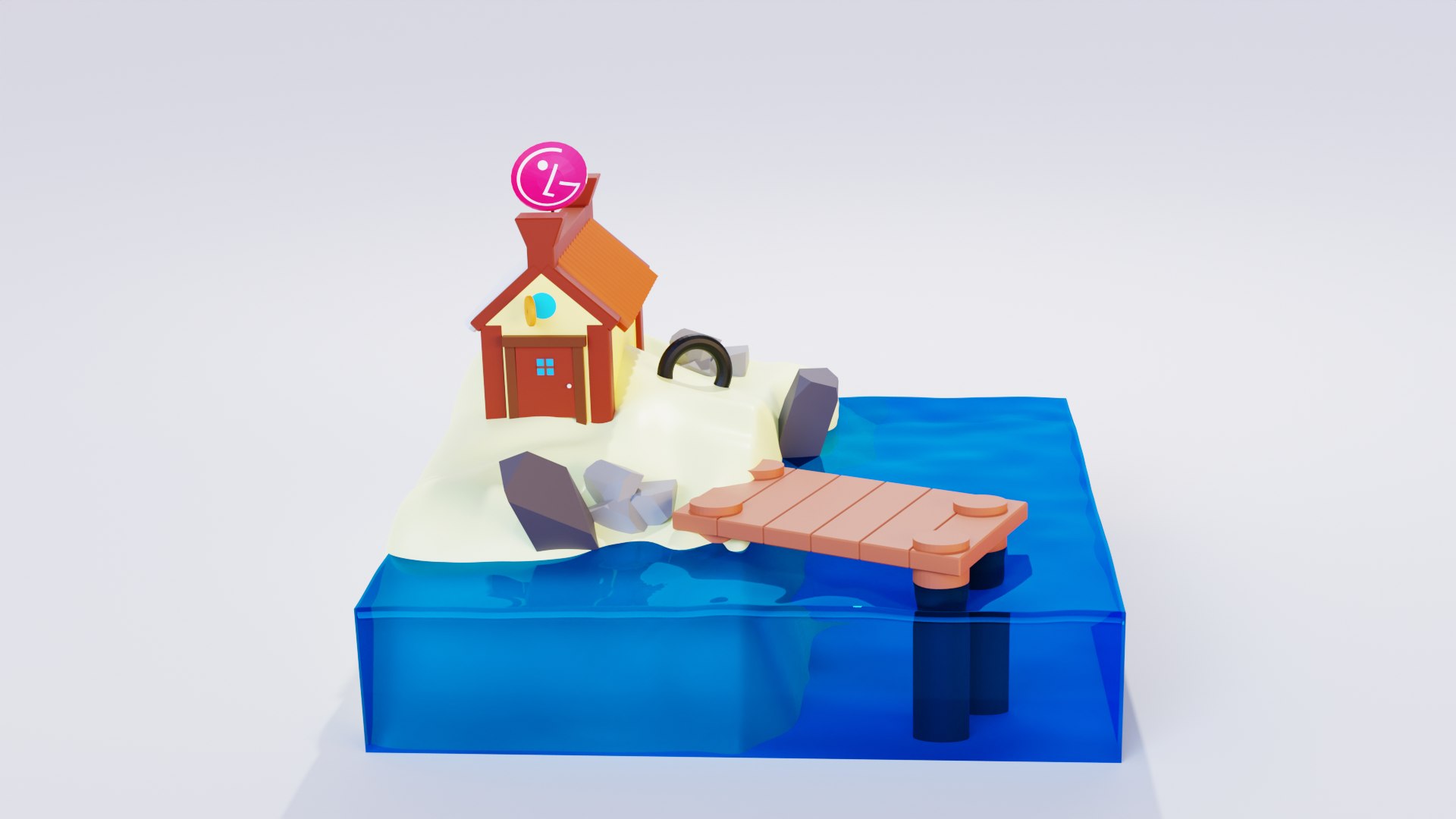 3D House on sand - TurboSquid 1936525