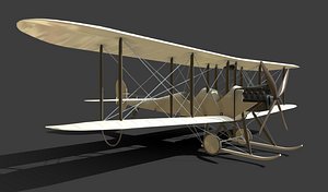 3D Raf Be2 Biplane