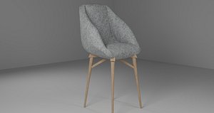 four arm fabric chair 3D
