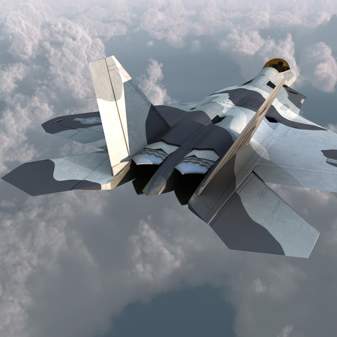 3d f-22 raptor 3 rigged model