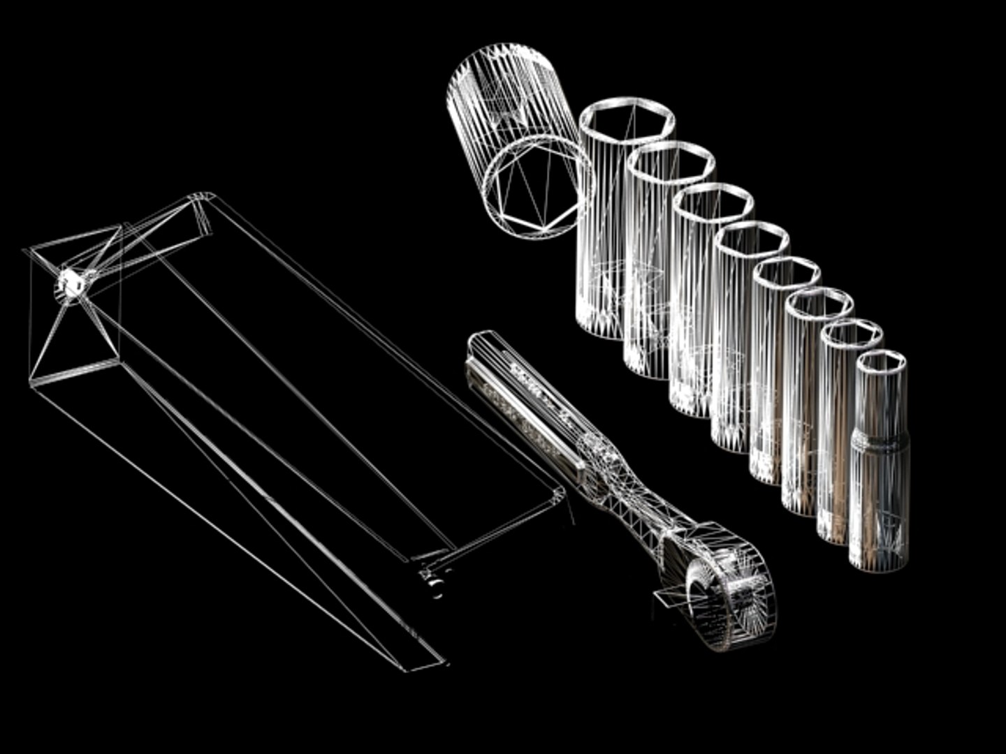 Draftsman Deep Socket Set 3d Model