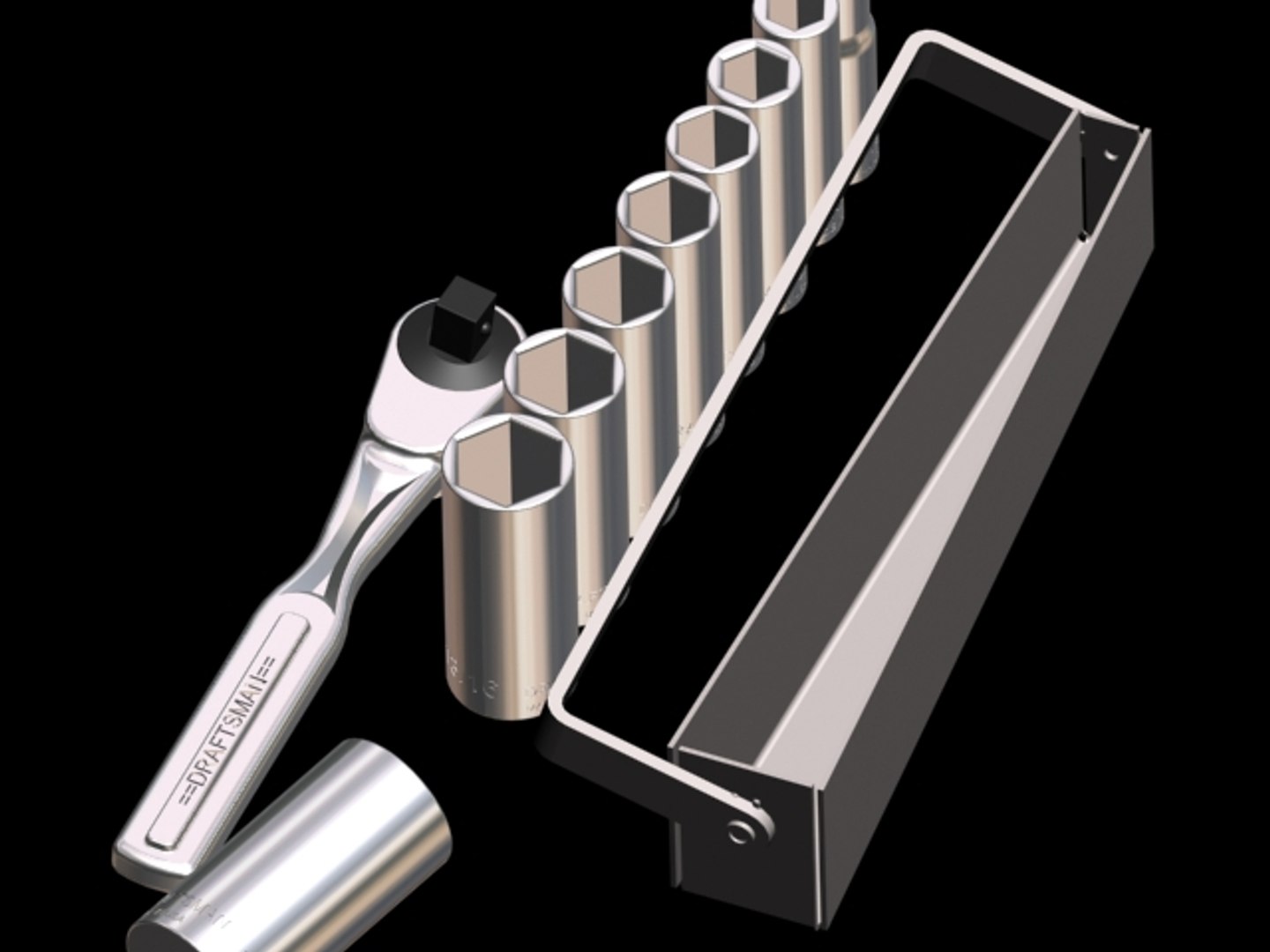Draftsman Deep Socket Set 3d Model