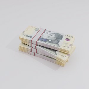 3D 2000 Uruguayan peso Currency model
