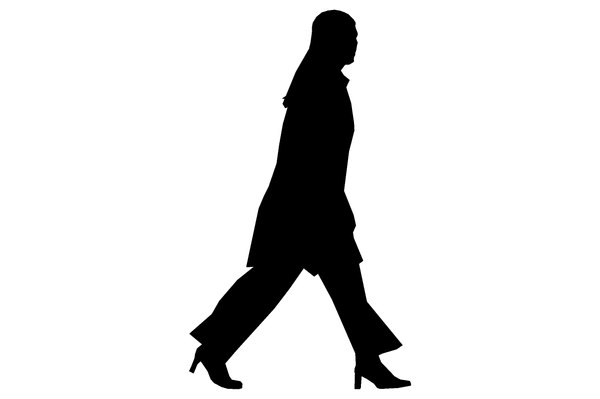 woman walking silhouette side