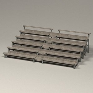 3d stadium benches model