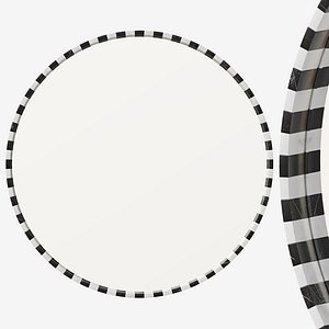 Round Black and White Marble Mirror By Global Views 3D model