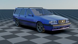 3D Volvo 850 Estate Low-poly Rigged
