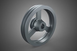 2 STEP STEPPED PULLEY GROOVE SHEAVE V BELT KEY WAY SEAT KEYWAY 3D