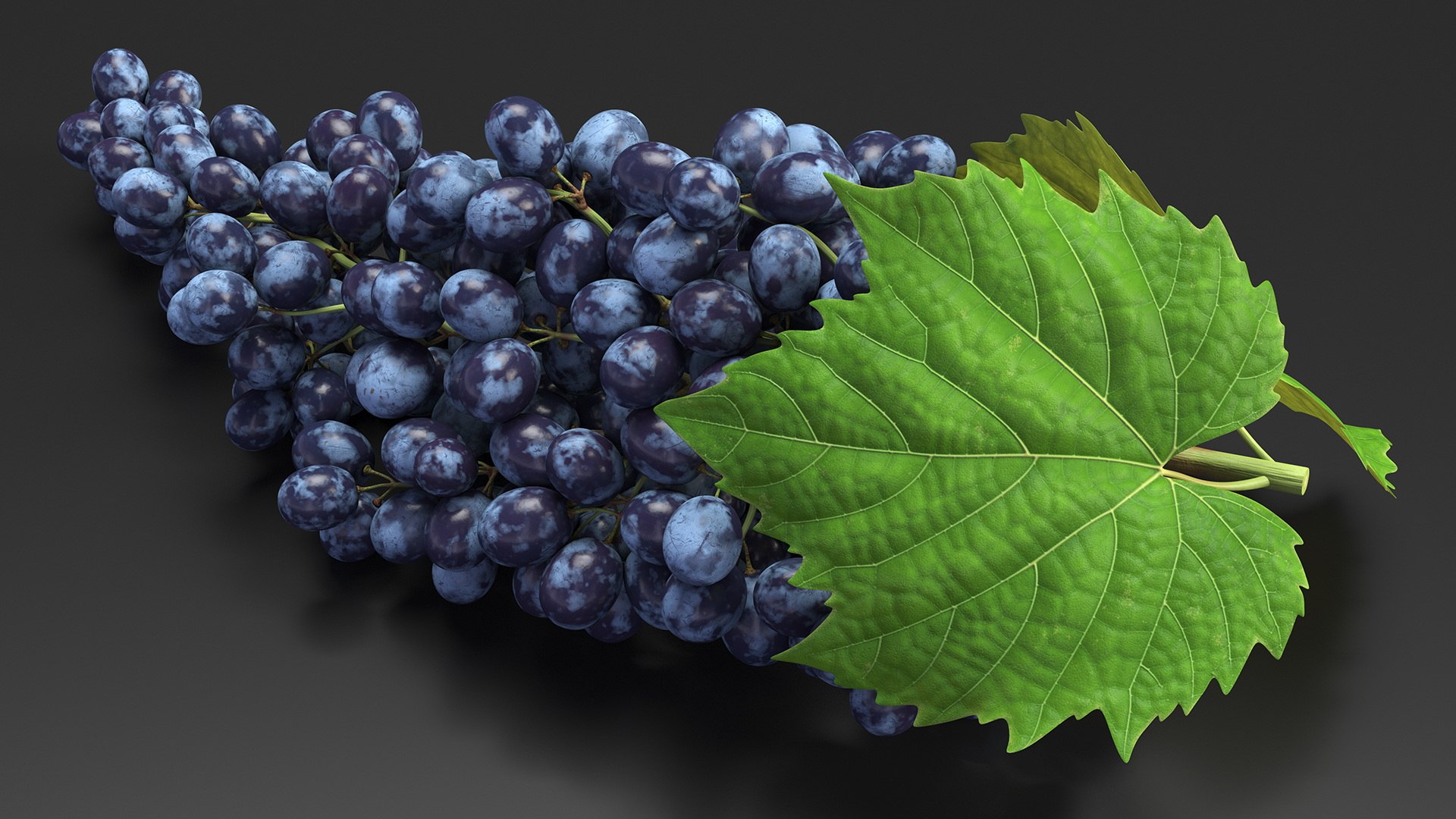 3D Sultana Blue Grape Cluster Lying Model TurboSquid 2179978