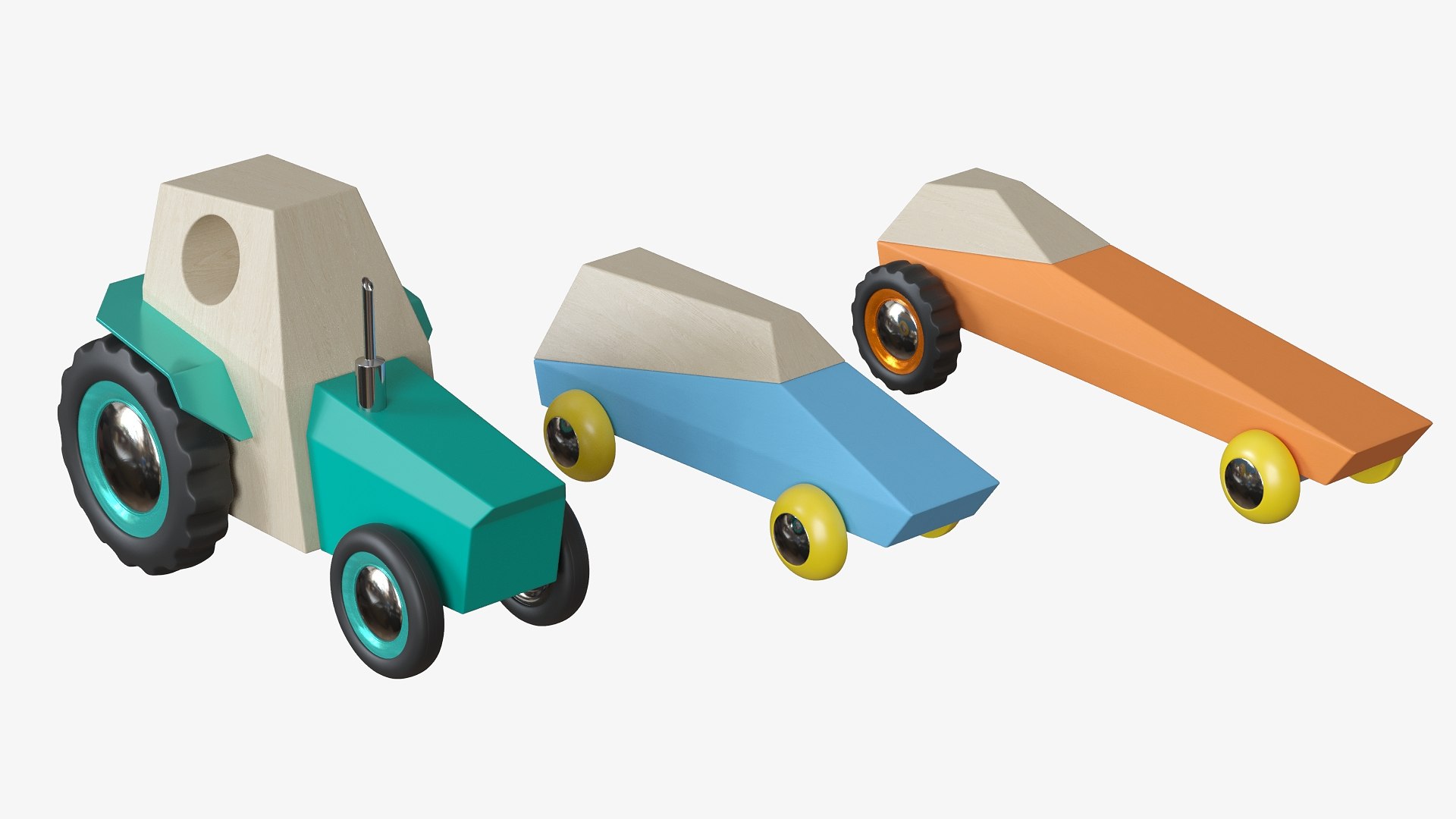 Wooden Toy Cars 3D Model TurboSquid 1852779