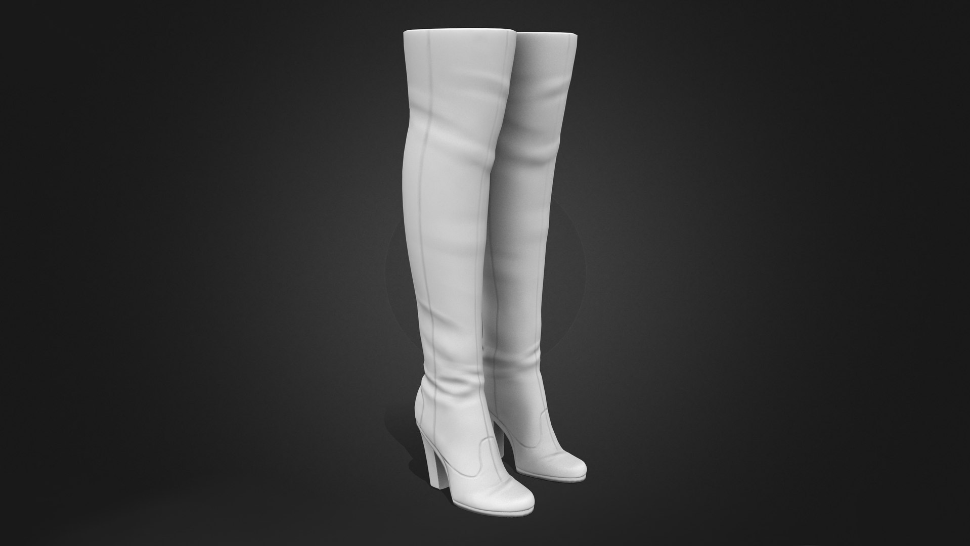 Brown Suede High Heel Thigh Boots 3D model - TurboSquid 1950179