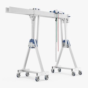 Adjustable Manual Gantry Crane Tool Silver Rigged