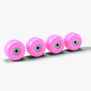 Skateboard Wheels Set of 4 with Bearings - 90s Skater Prop